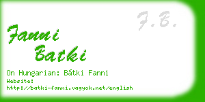 fanni batki business card
